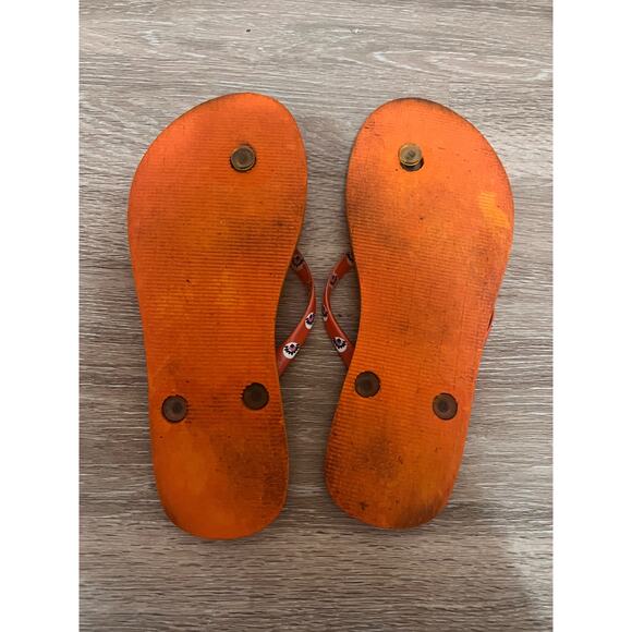 Vera Bradley Rio Orange Flower Print Flip Flops Sz 7.5 - Picture 9 of 11